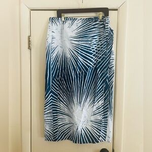 VTG 90s Ikat Block Print Hand Dyed Batik Cotton Wrap Beach Skirt S/M